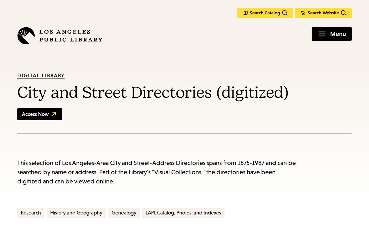 Glendora people directories LAPL city and street directories collection